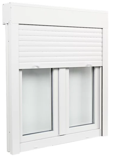 VENTANA ALUMINIO CORREDERA CON PERSIANA BLANCA 140X138CM