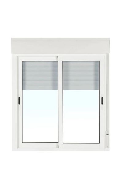 VENTANA ALUMINIO BLANCA CORREDERA CON PERSIANA 120 X 118 CM en correderas…