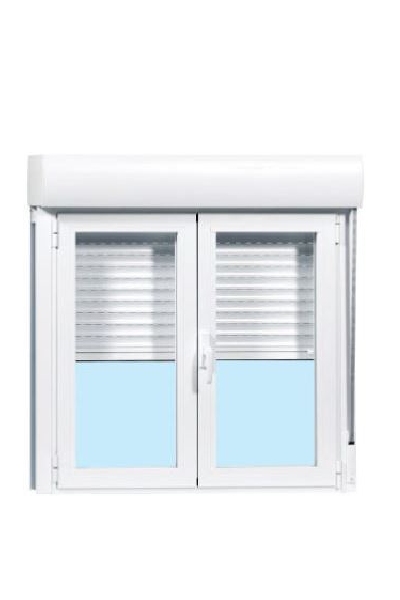 VENTANA PVC BLANCA OSCILOBATIENTE CON PERSIANA 120 X 138 CM 