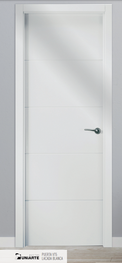 Puerta interior LOR lacada blanco 72,5 cm derecha maciza con tapajuntas